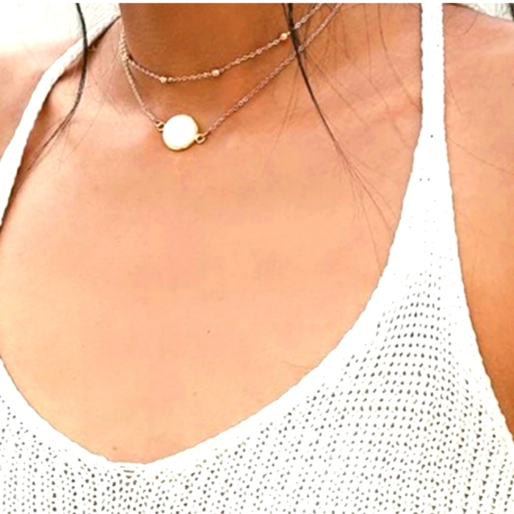 Brand New Gold Pearl Choker Mother Pearls 14k
